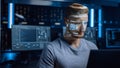 Young Software Programmer Working on Personal Computer in Digital Identity Cyber Security Data Cen Royalty Free Stock Photo