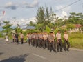 Young soldiers in brown uniforms