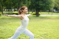 Young sport girl do yoga