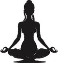 Young sport woman does yoga, Lotus pose.Isolated silhouette of a woman Royalty Free Stock Photo