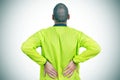 Young sportsman with low back pain Royalty Free Stock Photo