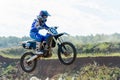 Motocross high jump Royalty Free Stock Photo