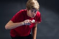 Young sportsman playing table tennis Royalty Free Stock Photo