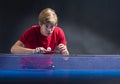 Young sportsman playing table tennis Royalty Free Stock Photo