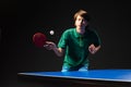 Young sportsman playing table tennis Royalty Free Stock Photo