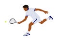 Young sportsman tennis player with racket and ball