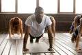 Young sporty black man in Plank pose Royalty Free Stock Photo