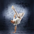 A young and sporty man doing a modern dance pose Royalty Free Stock Photo