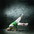 A young and sporty man doing a modern dance pose Royalty Free Stock Photo