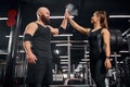 Sporty powerlifters before workout Royalty Free Stock Photo