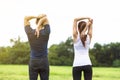 sporty couple working out together outdoors Royalty Free Stock Photo