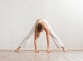 Young and sporty girl training in gym Royalty Free Stock Photo