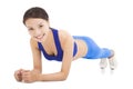 Young sporty woman doing core exercise