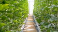 young sprout of Japanese melons or green melons or cantaloupe melons plants growing in greenhouse organic melon farm Royalty Free Stock Photo