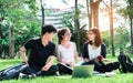 Young Student Asian Group Teenager with school folders