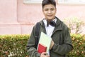 Young Student with Bag and Books Royalty Free Stock Photo