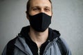 Happy Young Student Guy In Medical Protective Mask On Street Portrait Coronavirus