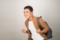 Young student man celebrating victory and success very excited, cheering emotion when passed the exam Royalty Free Stock Photo