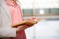 The young student reading book in preparation for exams Royalty Free Stock Photo