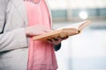 The young student reading book in preparation for exams Royalty Free Stock Photo