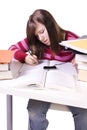 Young student studying for exams Royalty Free Stock Photo
