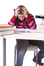 Young student studying for exams Royalty Free Stock Photo