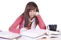 Young student studying for exams Royalty Free Stock Photo