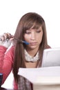 Young student studying for exams Royalty Free Stock Photo