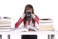 Young student studying for exams Royalty Free Stock Photo