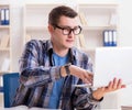 Young student studying over internet in telelearning concept Royalty Free Stock Photo