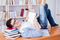 The young student taking break and falling asleep Royalty Free Stock Photo