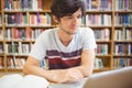 Young student using his laptop Royalty Free Stock Photo