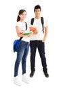 Young students couple with books