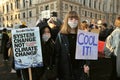 Young students and pupils on strike to protest the climate change Royalty Free Stock Photo