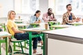 young students sitting in classroom Royalty Free Stock Photo