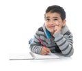 Young Studying Boy Thinking for Answer Royalty Free Stock Photo