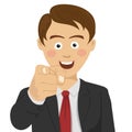 Young successful businessman pointing finger at you smiling Royalty Free Stock Photo