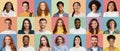 Happy Millennial Women And Men Portraits On Colorful Backgrounds, Collage Royalty Free Stock Photo