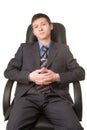 Young successful man in blueshirt and tie Royalty Free Stock Photo