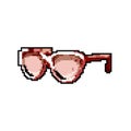 young sunglasses women game pixel art vector illustration