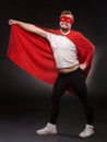 Young super hero man in studio Royalty Free Stock Photo