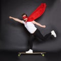 Young super hero man in studio Royalty Free Stock Photo