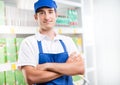 Young supermarket worker