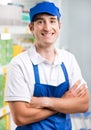 Young supermarket worker