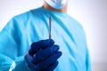 Young surgeon holding a scalpel. Ready for operation Royalty Free Stock Photo