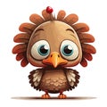 Young sweet turkey. Baby turkey. Vector graphics, illustration for children.