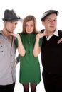 Young sweety girl and two cool guys Royalty Free Stock Photo