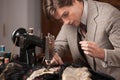 Young tailor at work. Royalty Free Stock Photo