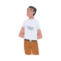 Young Tawny Smiling Man in Standing Pose Vector Illustration