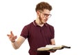 Young teacher preaching Royalty Free Stock Photo